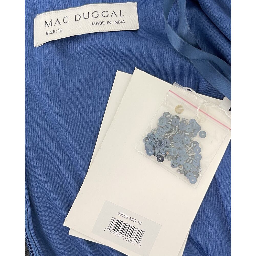 Mac Duggal 23003 Midnight Ruffle Sequin Midi Dress Size 16 $698 - Picture 8 of 8